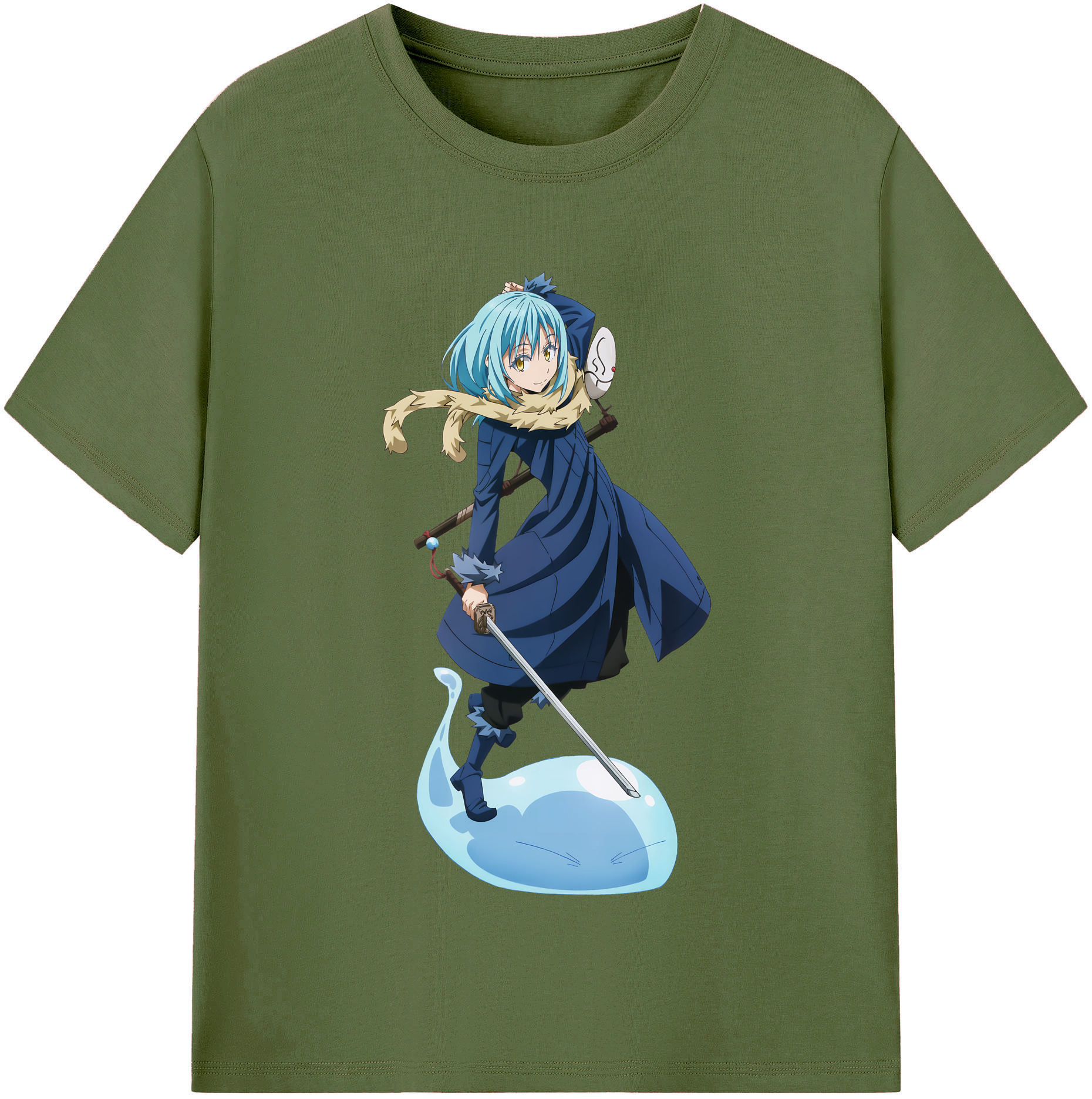 （画像用） 転スラ Regarding Reincarnated to Slime 綿100％半袖Tシャツ（フロントプリント）